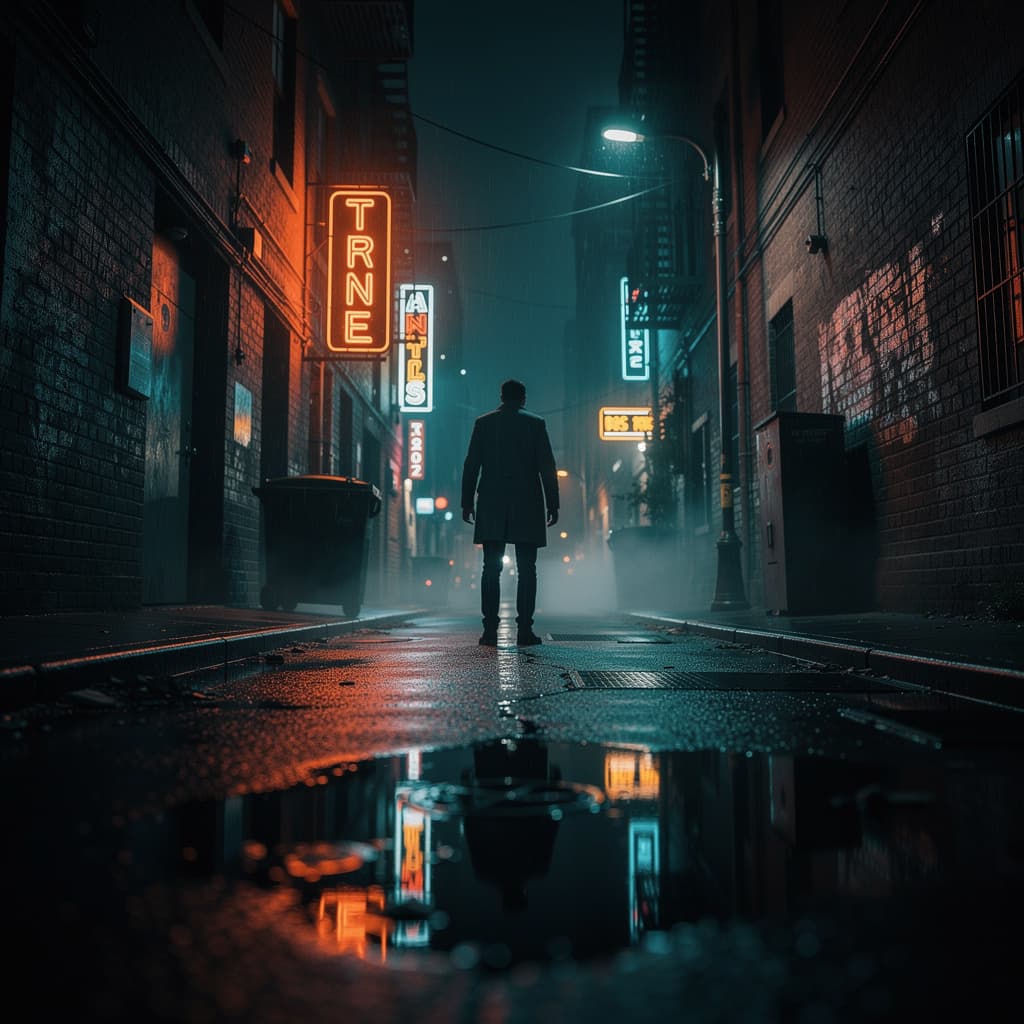 AI generated: cinematic image with dark shadows and high contrast,


