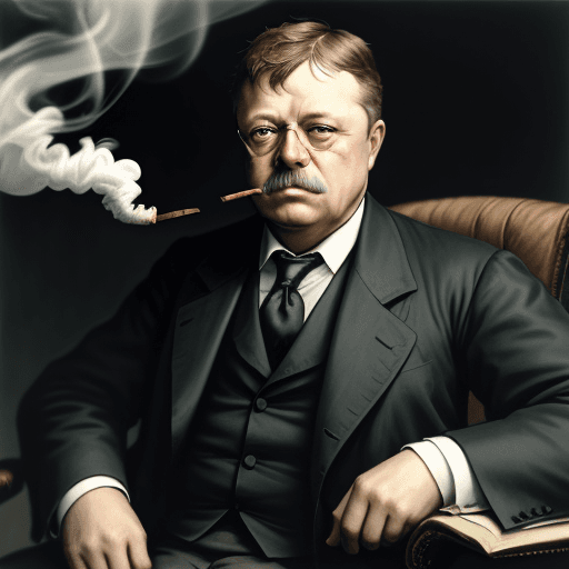 AI generated: President Theodore Roosevelt, smoking a backwoods