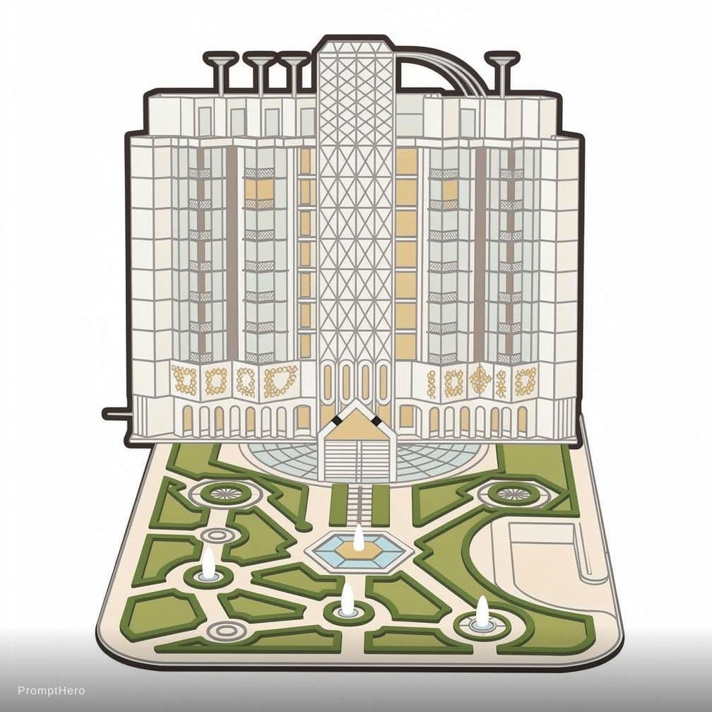 AI generated: Diagram illustration, symmetrical, flat icon design
