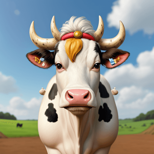 AI generated: Cow in the style of Asterix
