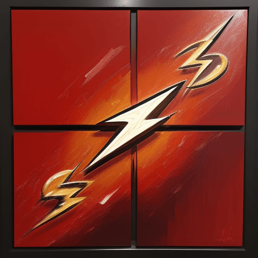 AI generated: the flash, impasto technique, oil painting, contemporary era, primarily monochromatic with accents o...