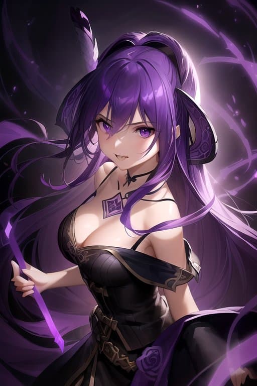 AI generated: (a violet snake-head:1.2), (snake head:1.2), two fangs, violet theme, epic fantasy digital art style...