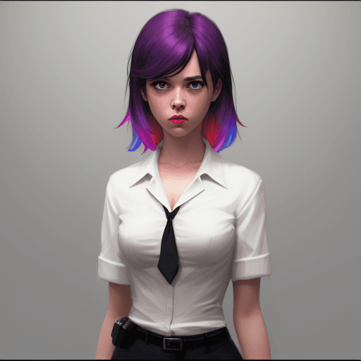 AI generated: Neo-Noir Detective Girl, American Realism Style, colorful, plain white background