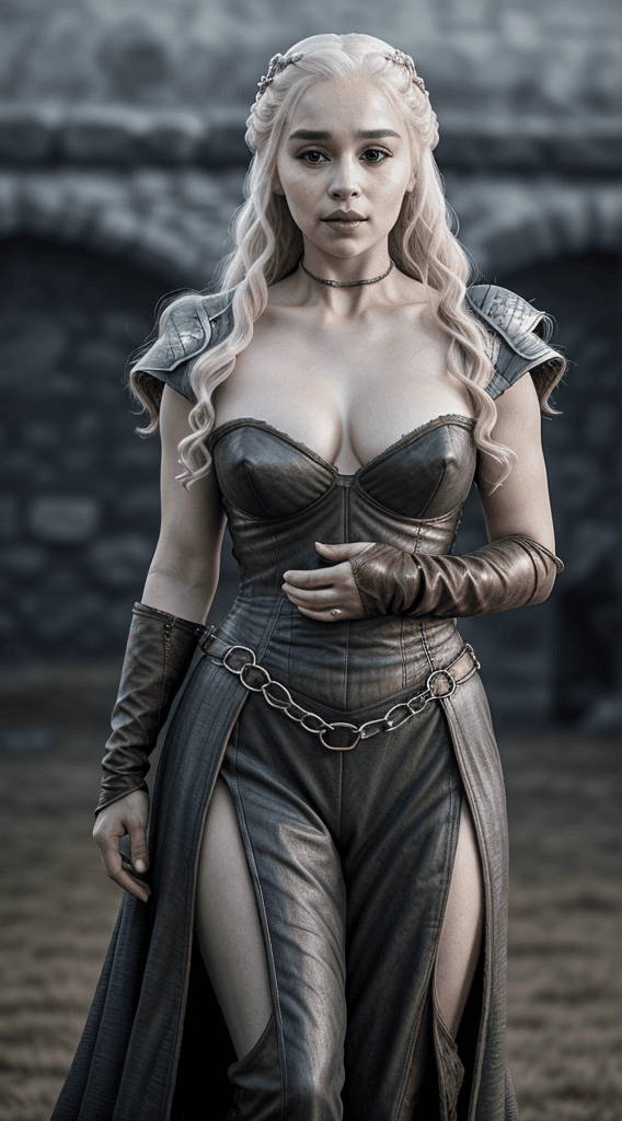 AI generated: Masterpiece, Daenerys Targaryen, gorgeous woman, queen, Queen-Queen, Princess of Dragonstone, black ...