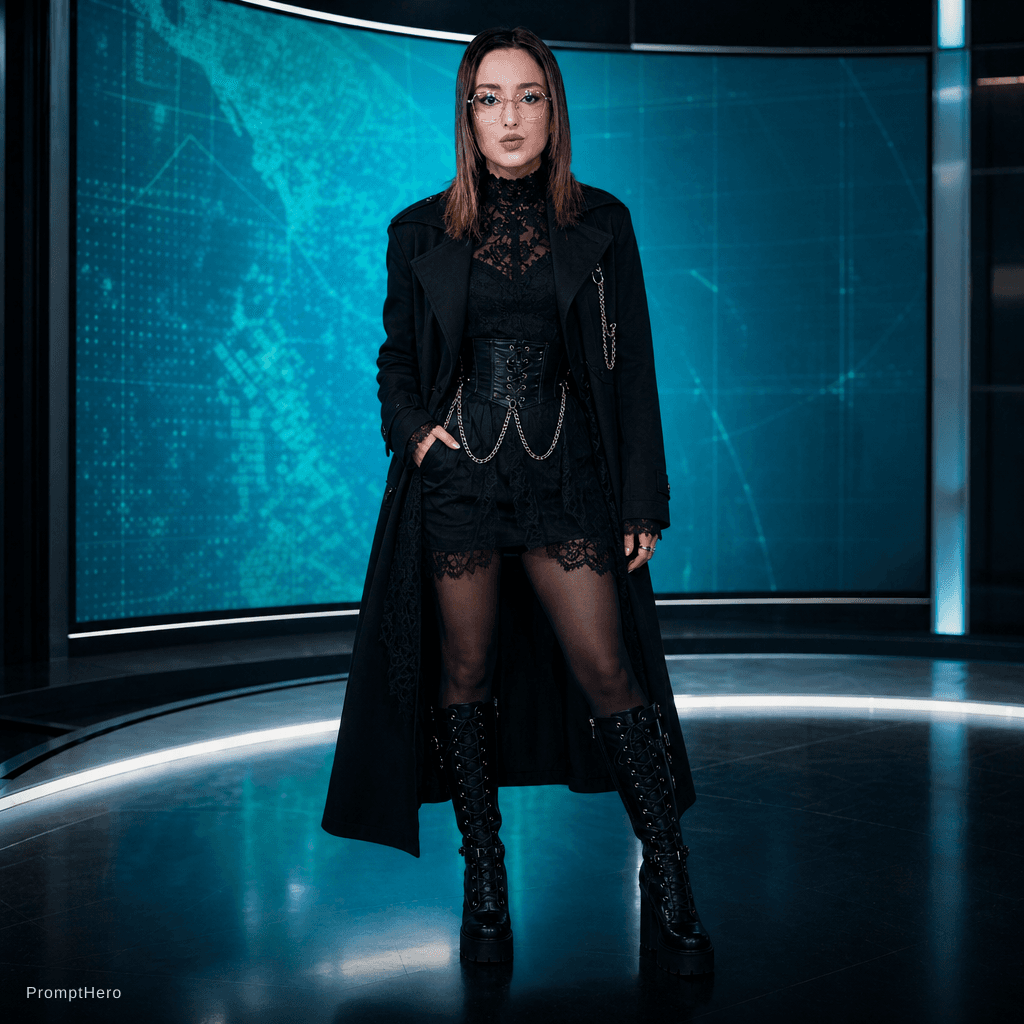 AI generated: Goth look