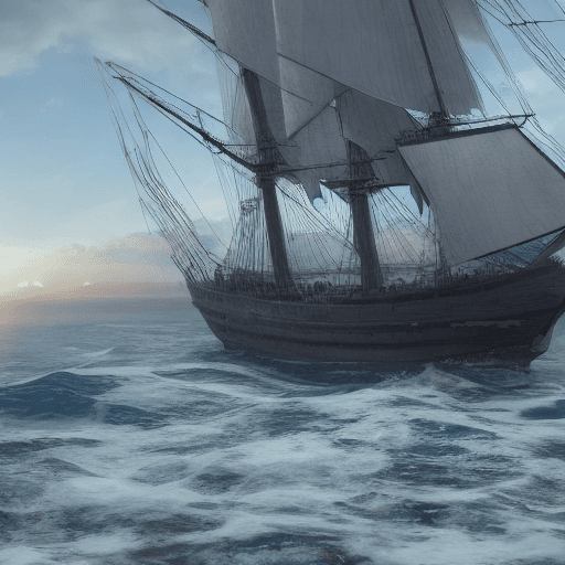 AI generated: Photo of a ultra realistic sailing ship, dramatic light, pale sunrise, cinematic lighting, battered,...