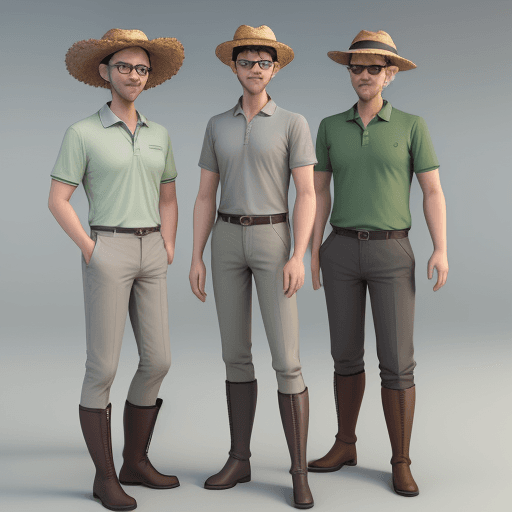 AI generated: a men,  transparent background, showing the whole body,  wearing a green polo collar shirt, and  fie...