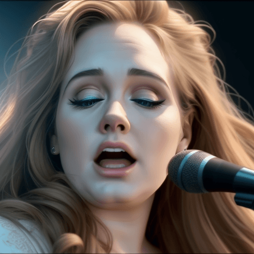 AI generated: (Hyper realistic high quality 4k) beautiful singing  Adele in Rome  