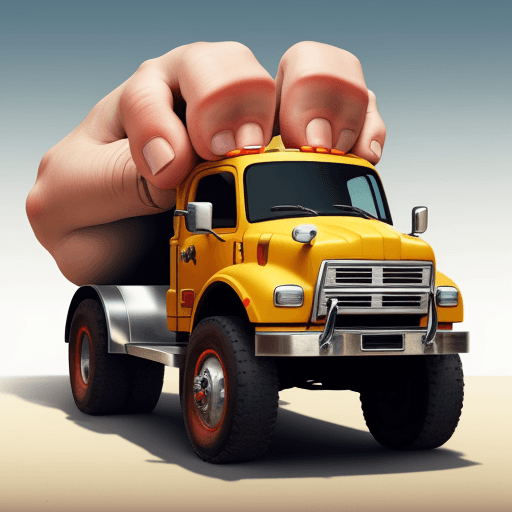 AI generated: A toe truck. Like a tow truck but made from a human toe. Toe. Human toe