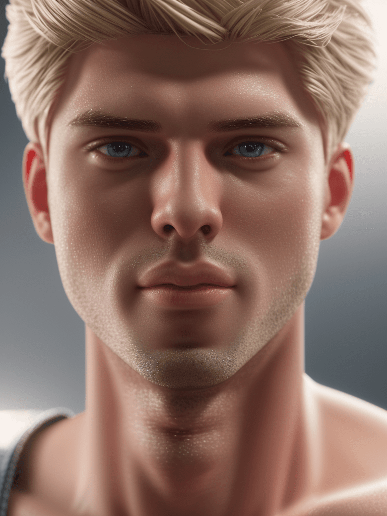 AI generated: a Ken from Barbie character, photorealistic, octane render, hyperrealistic, (skindentation:1. 3), (p...