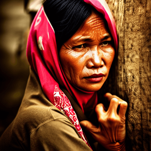 AI generated: A woman indonesia, photography, very realistic, in the village, micro details, hyper realistic, hype...