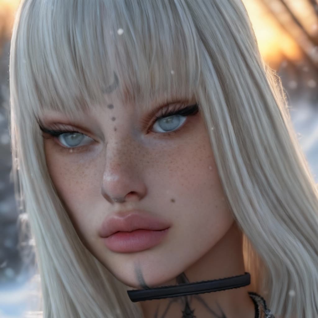 AI generated: Create an ultra-realistic portrait based on the following reference: a young woman with very light b...