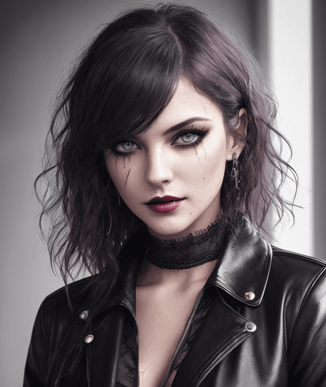 AI generated: ((full-length)), {Jeanette Voerman} 18 y.o. , vampire the masquerade bloodlines, [ (smeared mascara:...