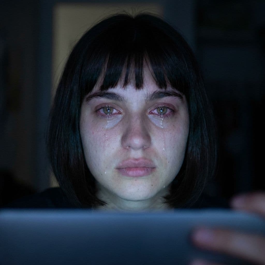 AI generated: A realistic close-up selfie shot of the same young woman from the reference image, captured front-fa...