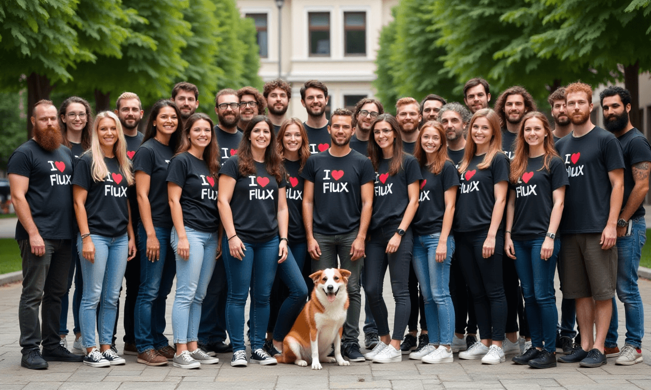 AI generated: photography of a large group of young european people, women and men wearing casual clothes, standin...