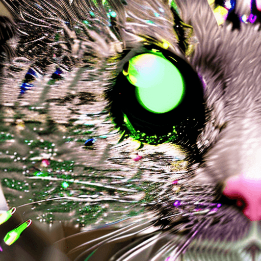 AI generated: Close-up of a cat:0.5, (futanari), glitter background, shiny glitter hair, professional profile phot...