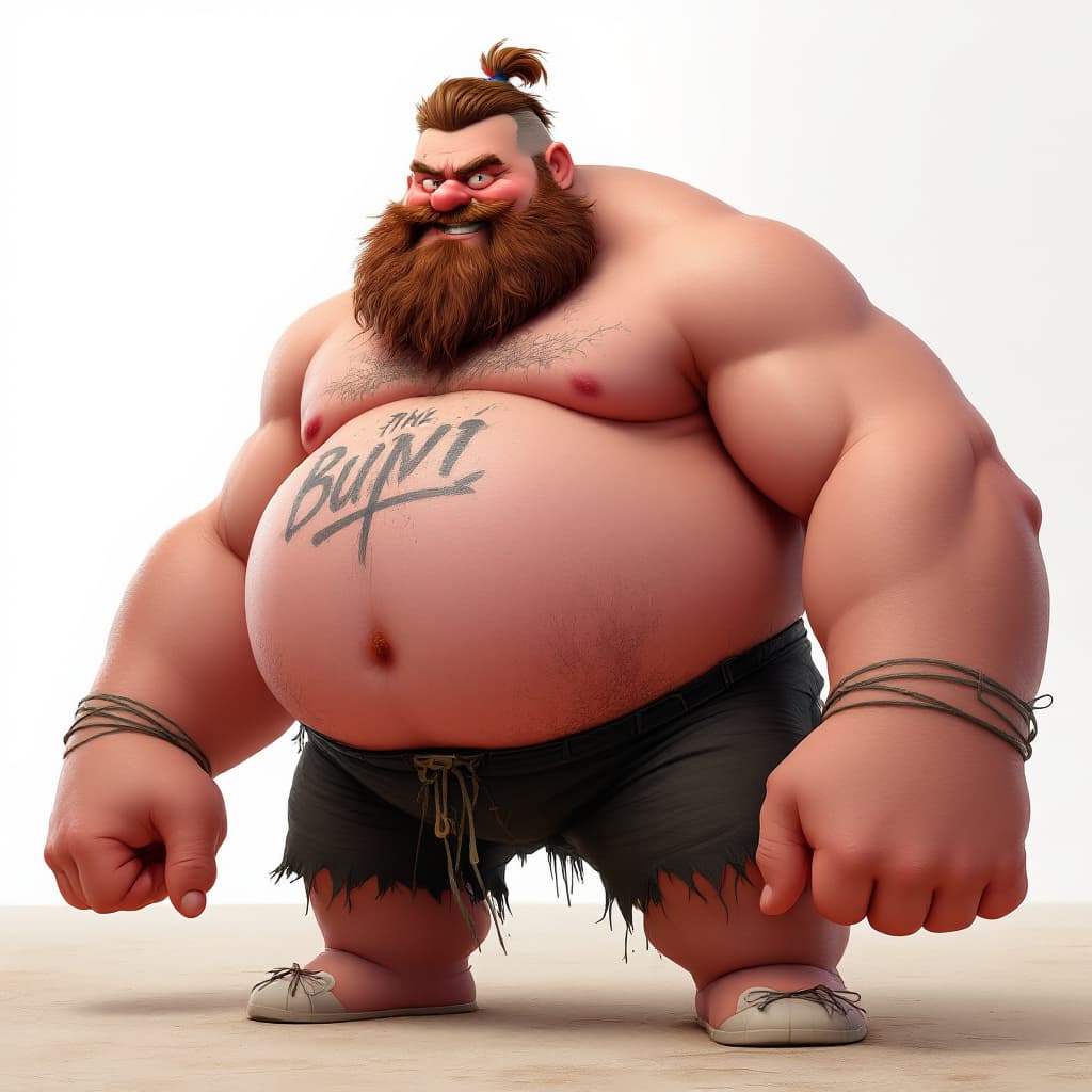 AI generated: Personagem músculo com pau e bunda gigante.