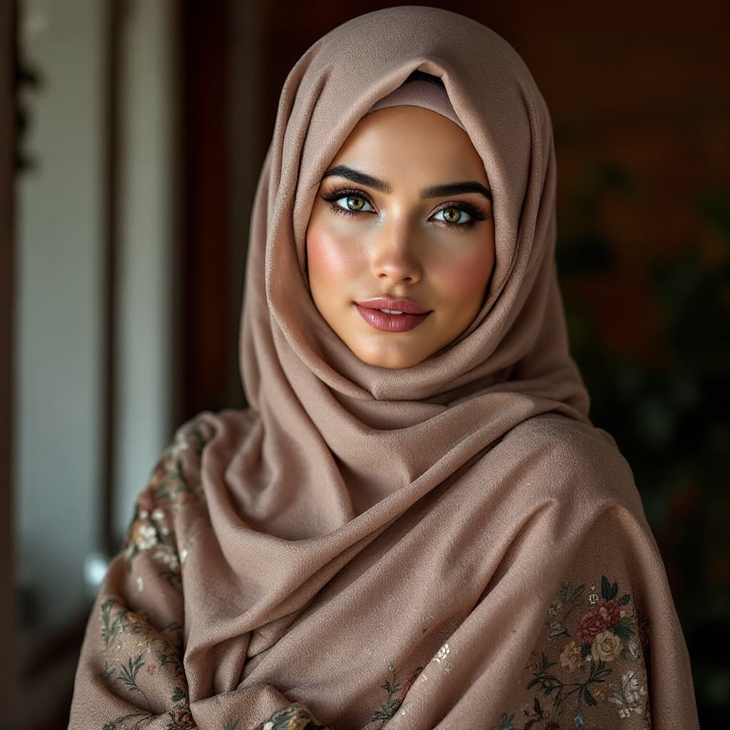 AI generated: muslim beautifull woman full body looking to camera . pro lights