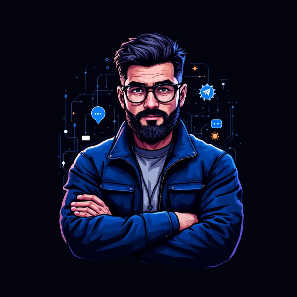 AI generated: Create a logo for a channel on Telegram that provides information about new technologies, use your i...