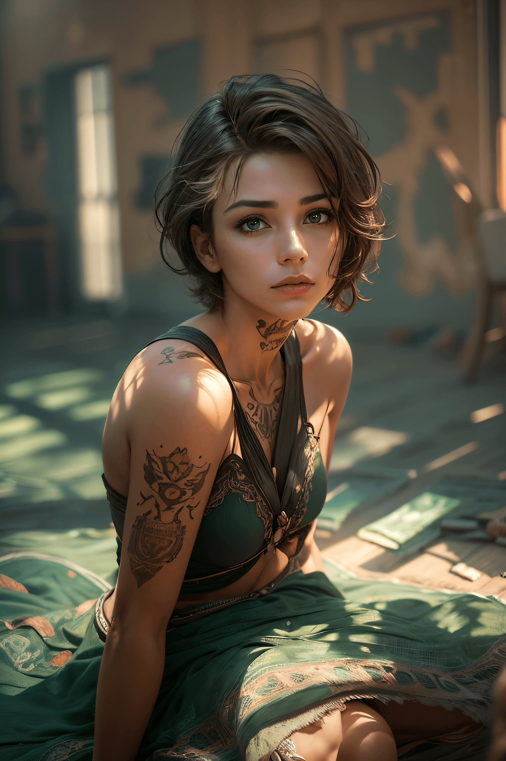 AI generated: (best quality, highres, masterpiece:1.2), ultra-detailed, (photorealistic:1.3), (((close up portrait...