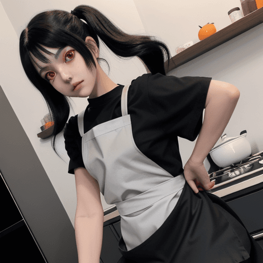 AI generated: Anime cat girl.
Black hair and orange eyes. Black leggings with a black shirt and small grey-ish bla...