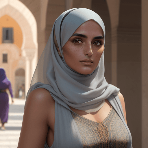 AI generated: high-resolution photo of a Muslim Spanish supermodel, photorealistic, UHD, optimal photography, natu...