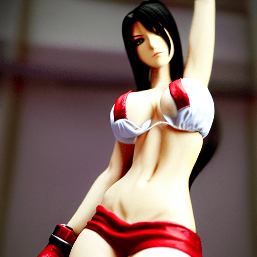 AI generated: tifa lockheart FF7, top body, paint by vincent van gogh