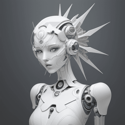 AI generated: a fashion artist creates a digitally styled portrait of a female with a white body, in the style of ...