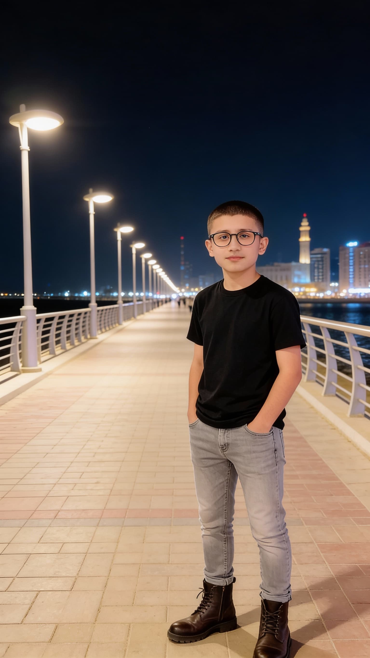 AI generated: This photo is to be taken while walking on the Al-Ajdan walkway in Al-Khobar, Saudi Arabia. It is ni...