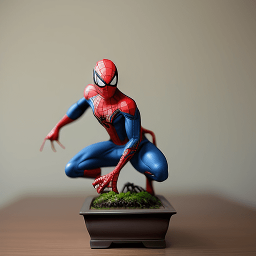 AI generated: bonsai with spider man
