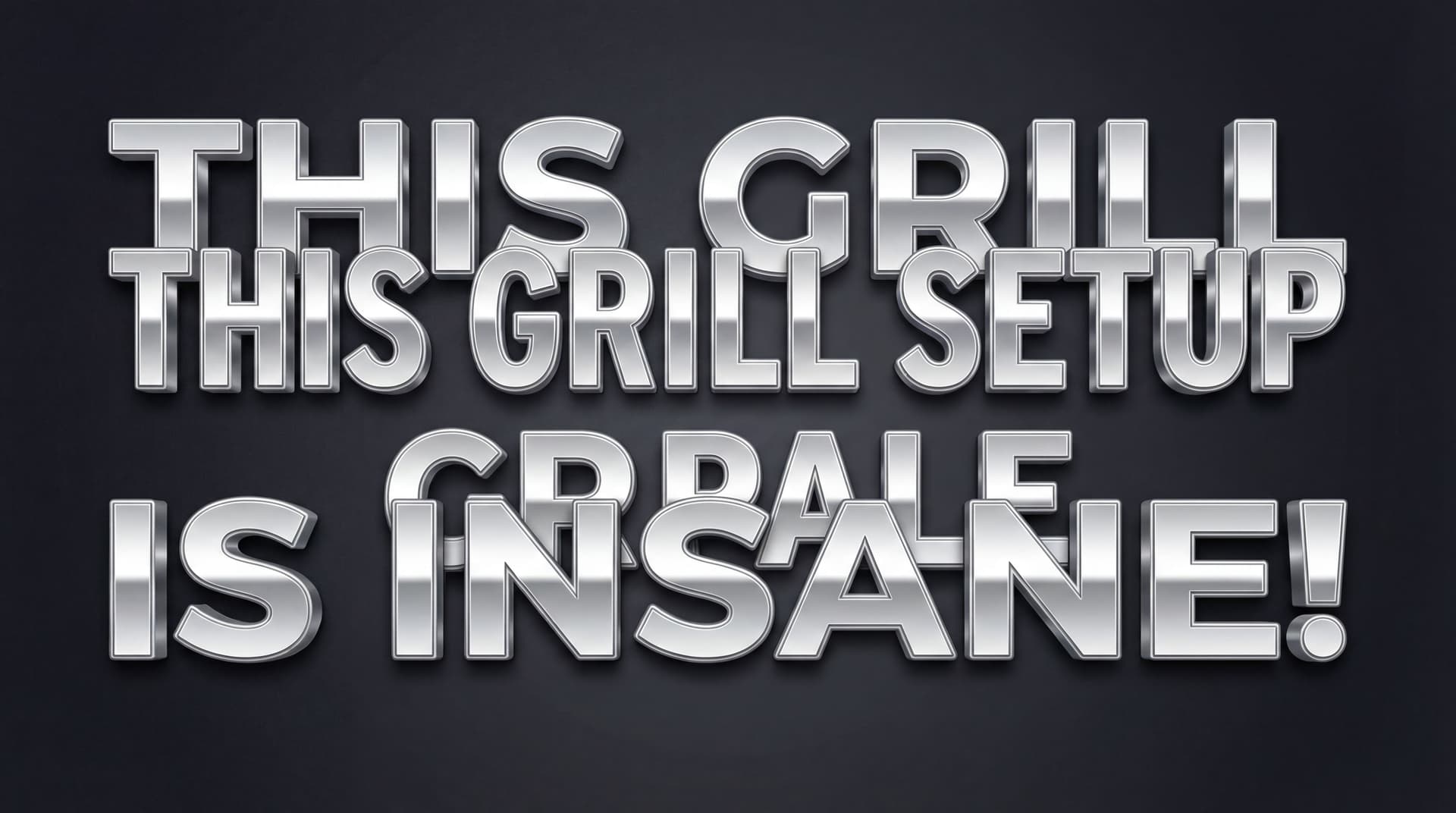 AI generated: Replace the text  from input image with this text : THIS GRILL SETUP IS INSANE! Retain the silver co...