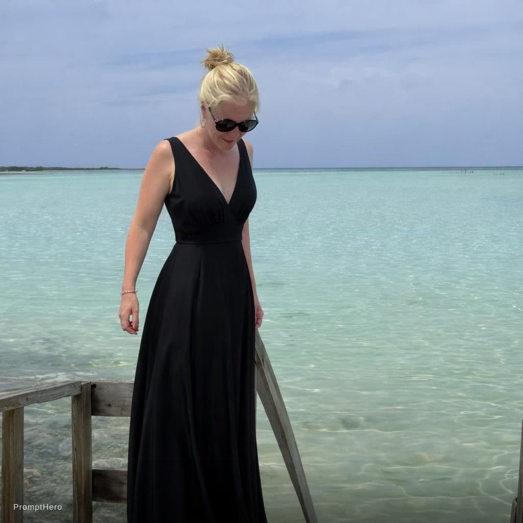 AI generated: black evening dress