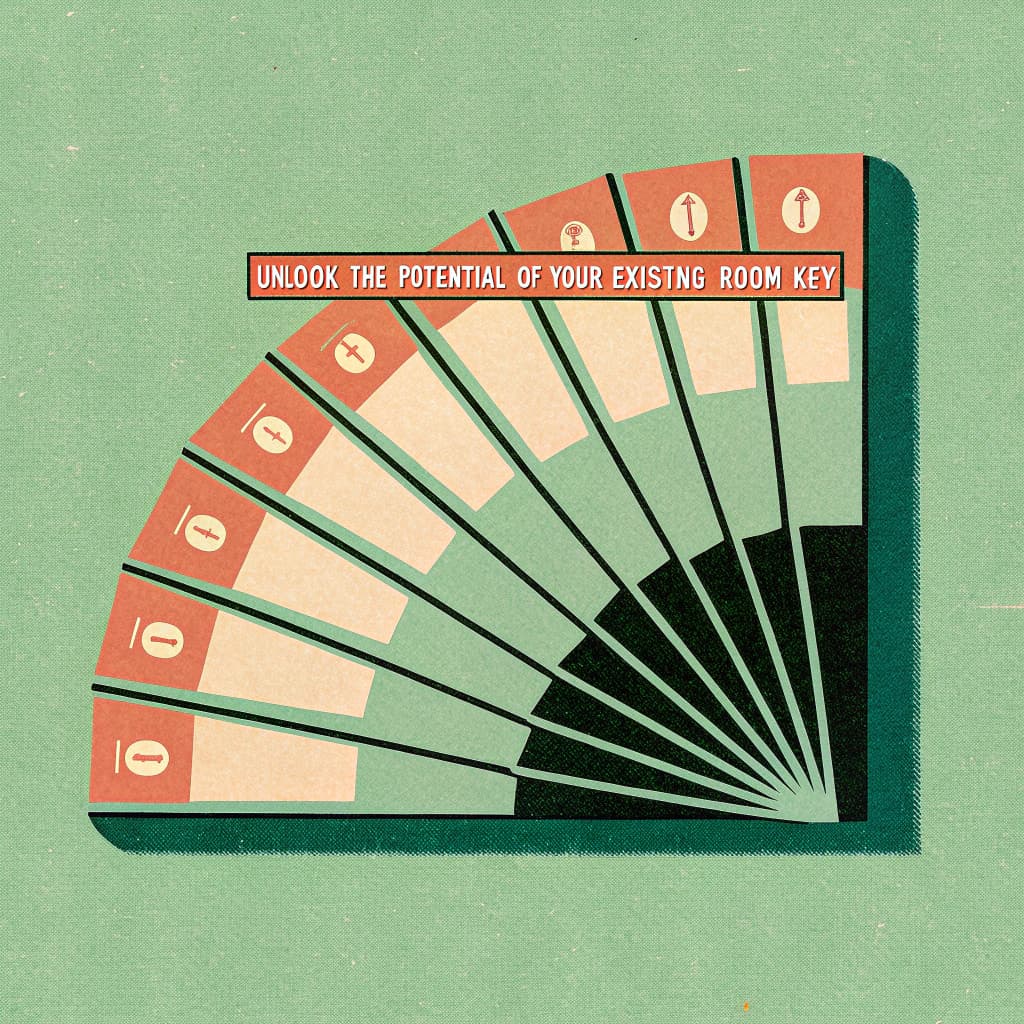 AI generated: **"A structured, clean stack of ultra-thin, glossy RFID hotel room key cards, arranged in a perfect ...