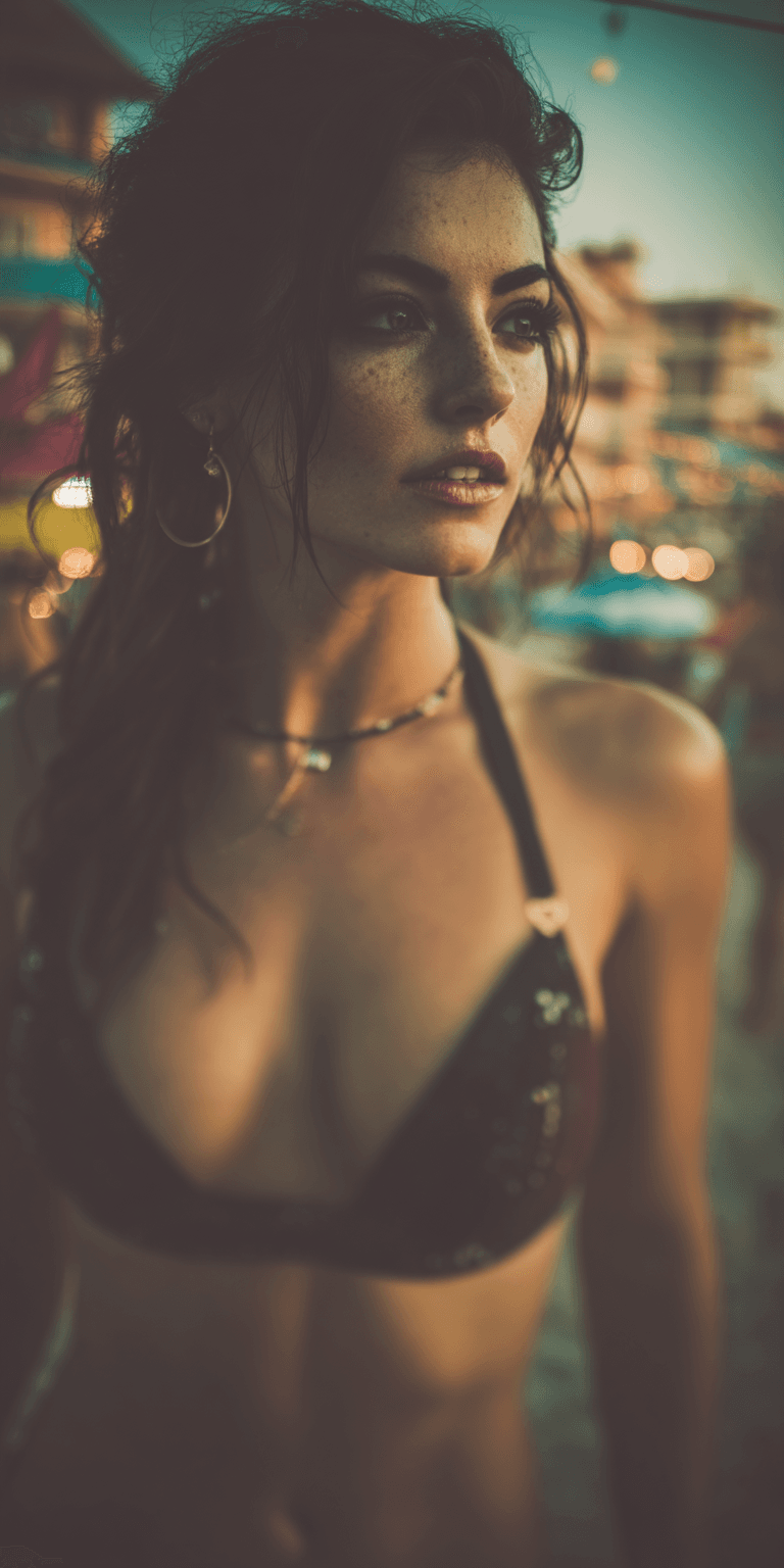 AI generated: Gen Z woman, beach setting, shot on a Sony A7 III --no freckles --chaos 75 --ar 1:2 --profile fkuo5y...