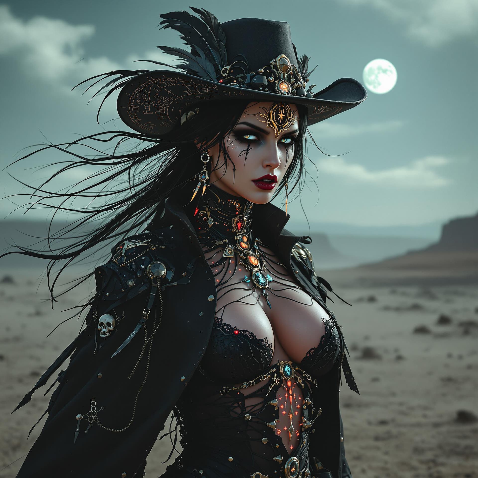 AI generated: High Noon of the Cyber Shaman: The Gothic Maiden's Reckoning

Amidst the desolate expanse of a neo-w...