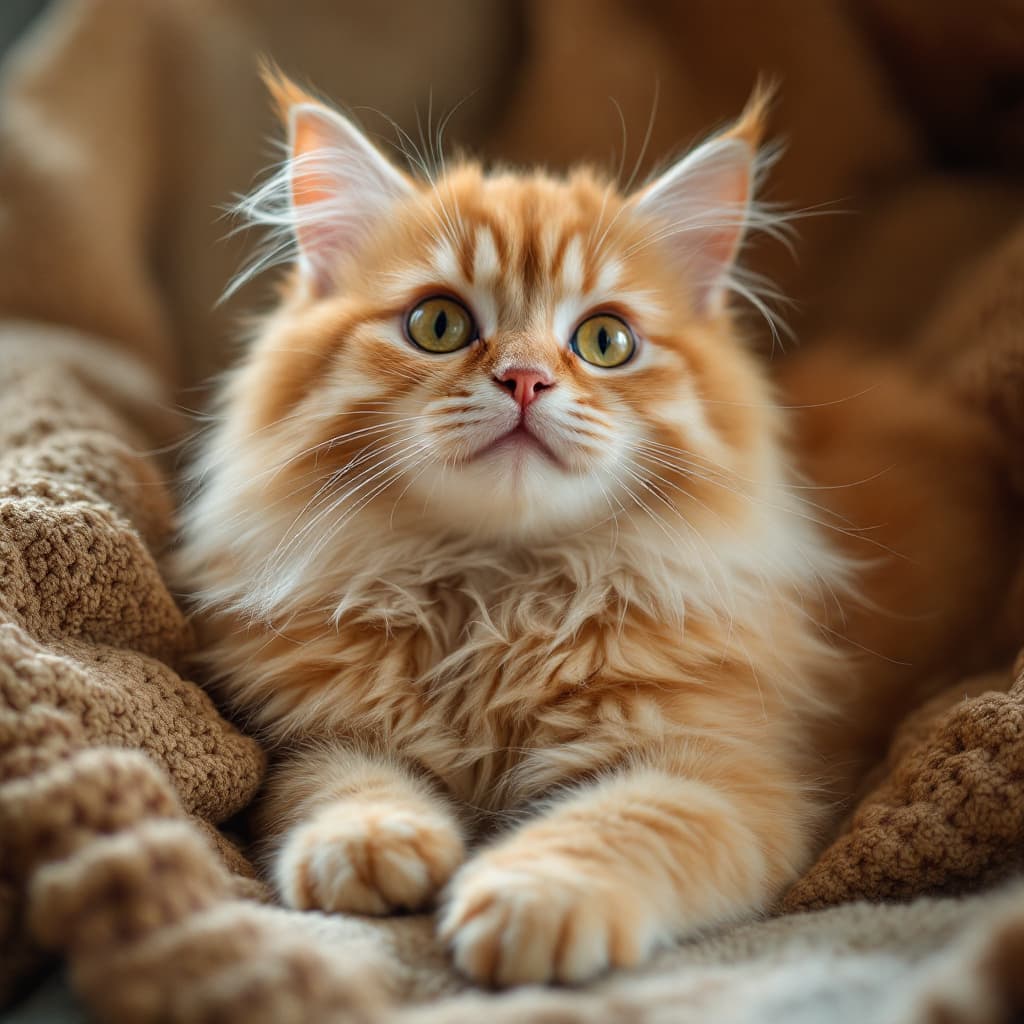AI generated: Eine Katze die wunderschön flauschig ist