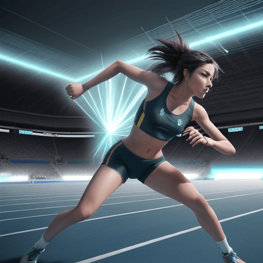 AI generated: The video will take place in a modern and vibrant athletics setting. 12 runners, both male and femal...