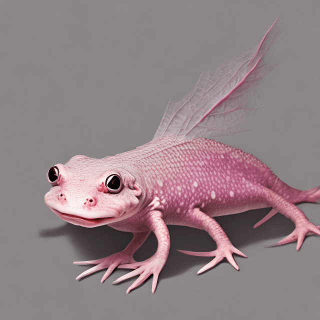 AI generated: High resolution axolotl, white background, pink, smiling