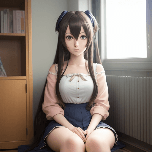 AI generated: A anime girl sitting