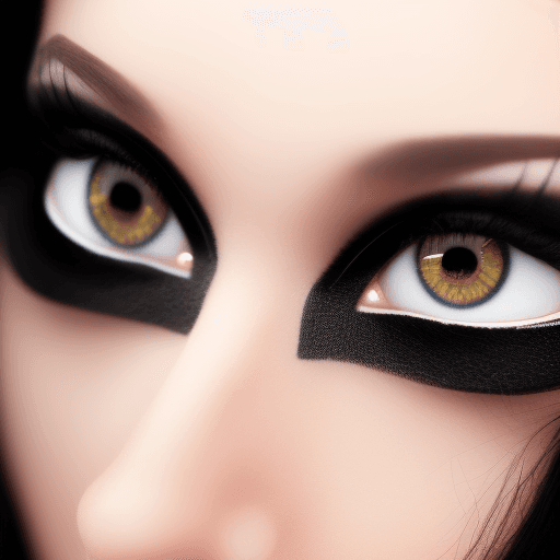 AI generated: Sad girl with black ropes in her eyes, black ropes coming out from her eyes
