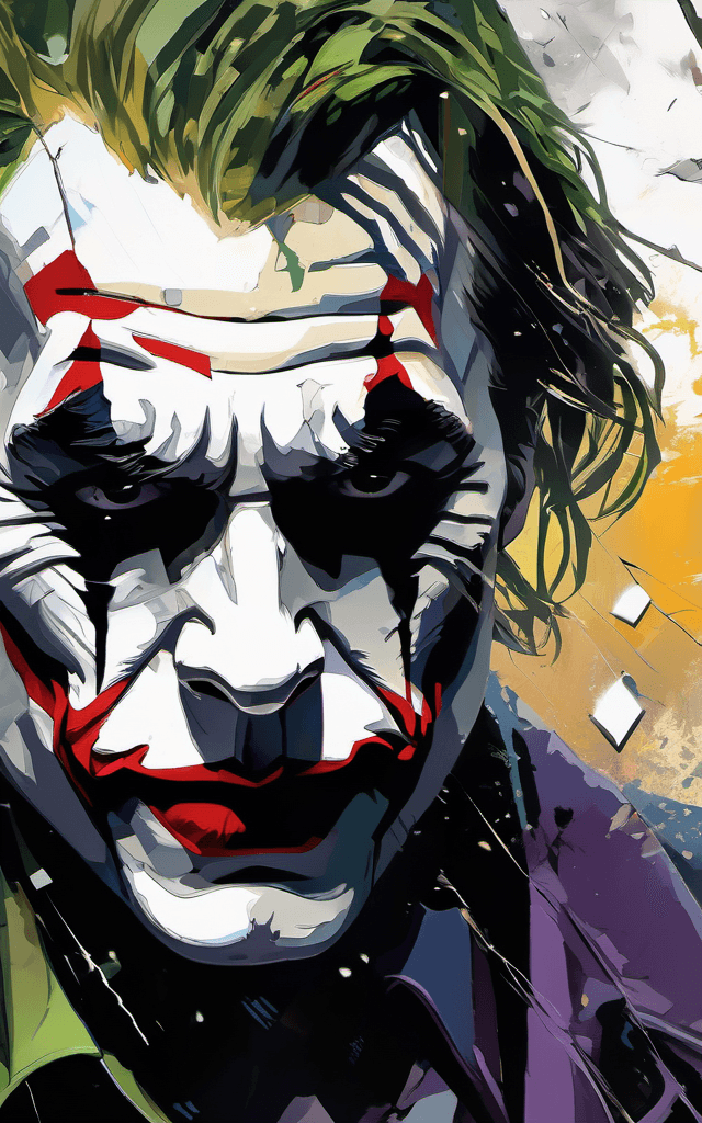 AI generated: close up of a joker, style of christopher nolan, intelligent, serious, calm, uncomfortable atmospher...