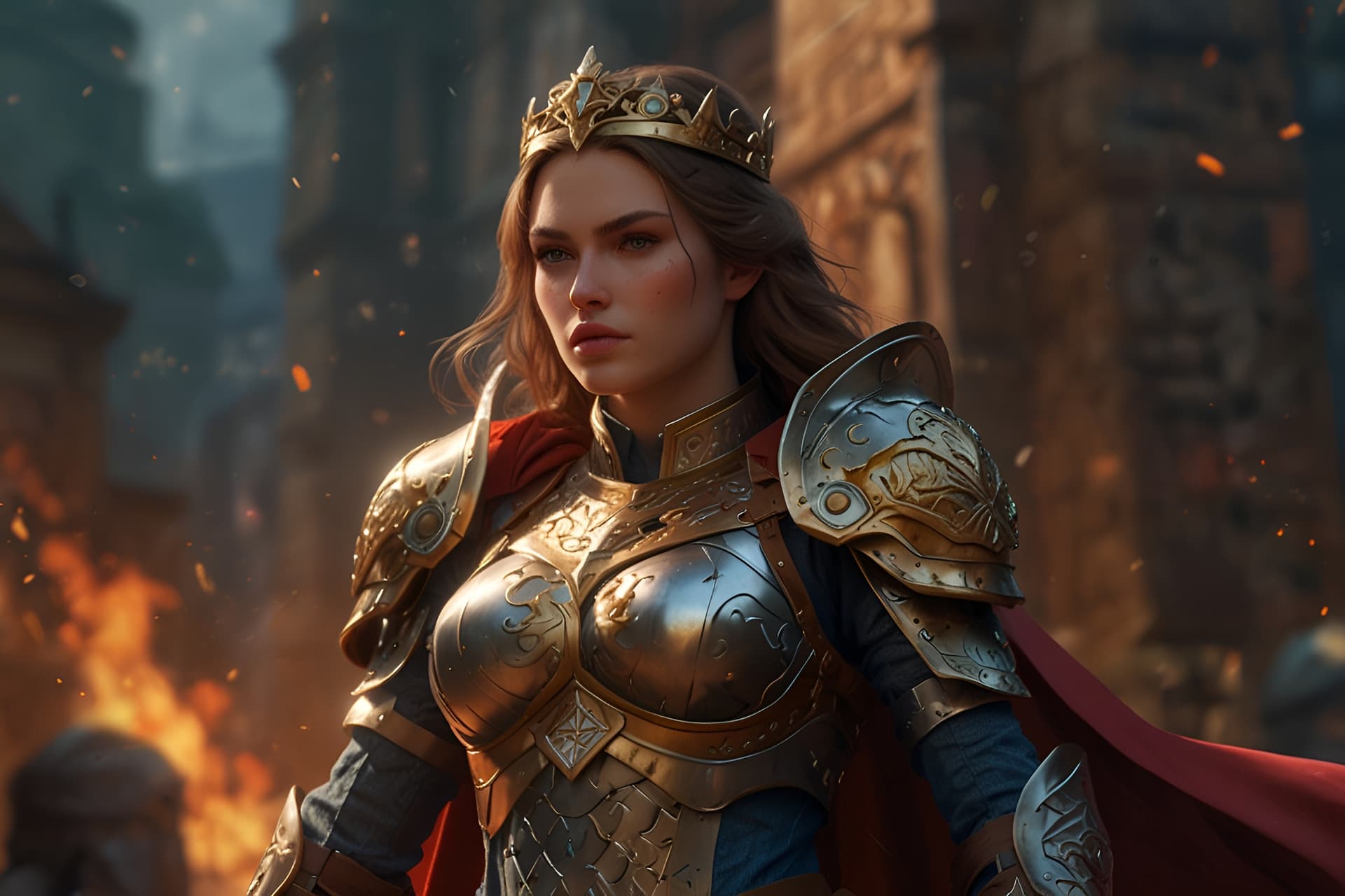 AI generated: A gorgeously fierce Bulgarian princess, possessing flawless curves and adorned in ancient Bulgarian ...