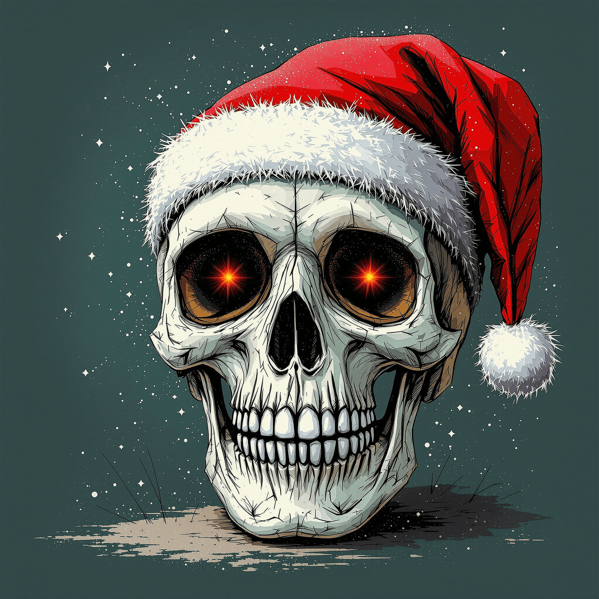 AI generated: Santa skull cute