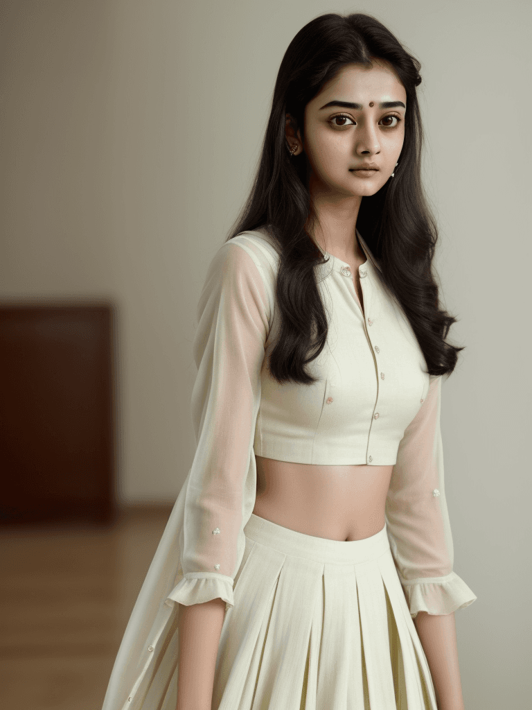 AI generated: girl who looks like ananya pandey, dia mirza, aditi rao hydari, white skinned, wearing natural makeu...