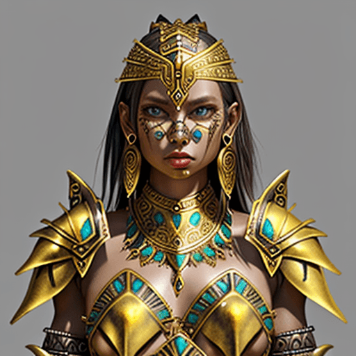AI generated: Tribal female armor swamp gold jewelry