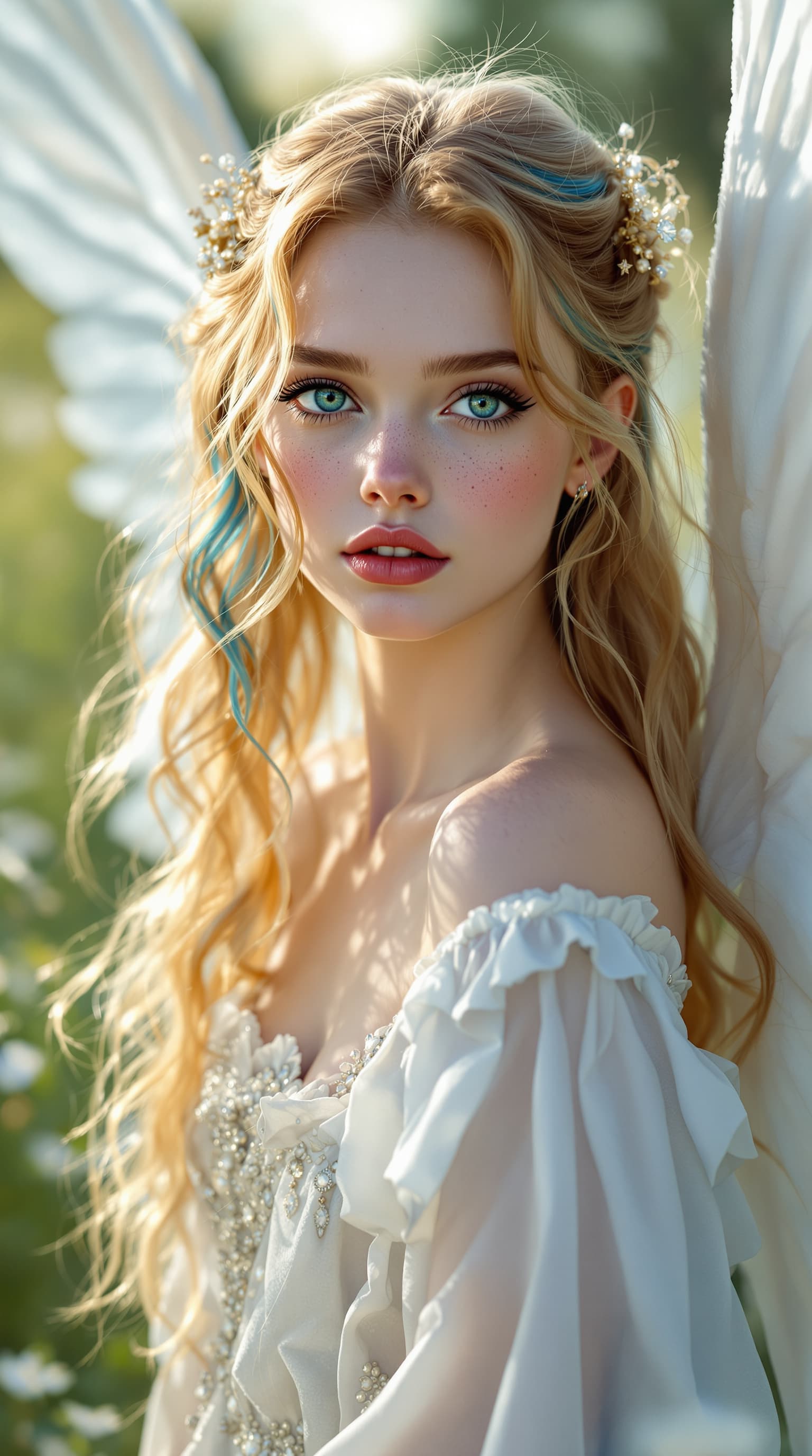 AI generated: A professional hyper-realistic portrayal of Elle Fanning embodying the ethereal beauty of a princess...