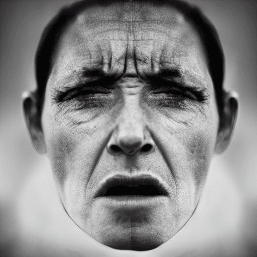 AI generated: a representation of angry and shout, centered image, ultrarealistic, portrait, cinematic lighting, a...