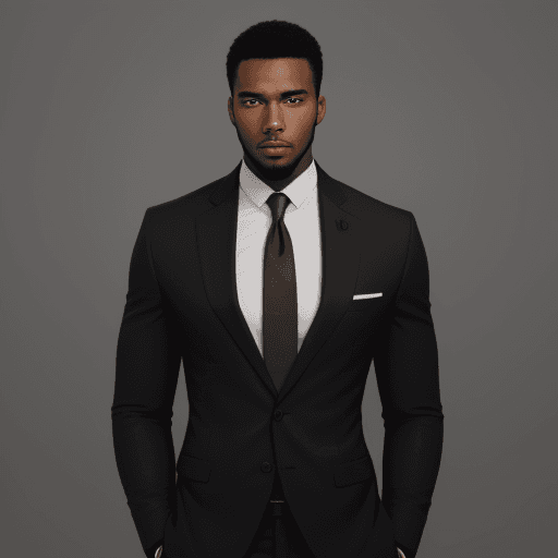 AI generated:  handsome black man with attractive face standing