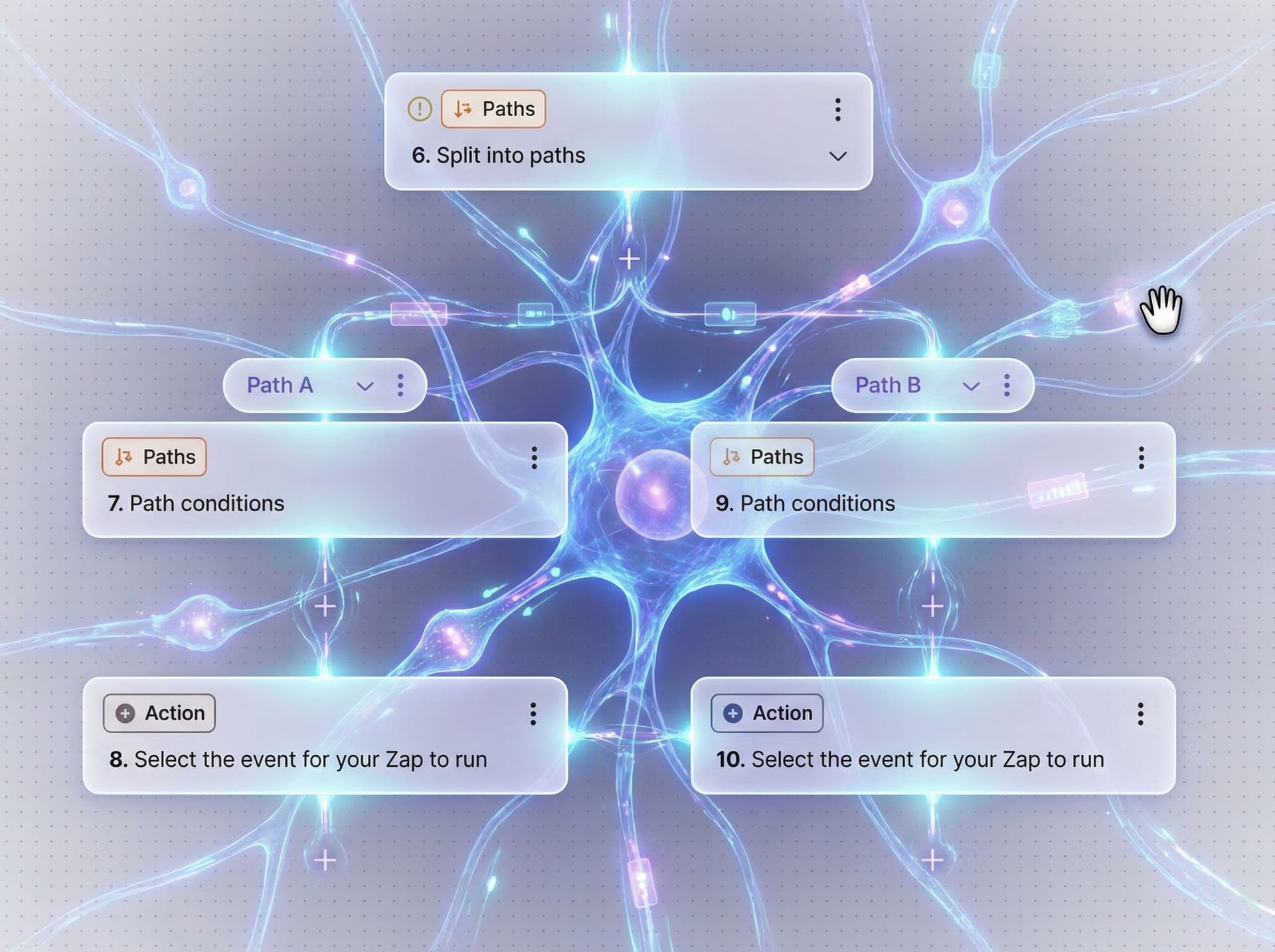 AI generated: Edit the provided image to transform it into a neural network–style visualization. Preserve the main...