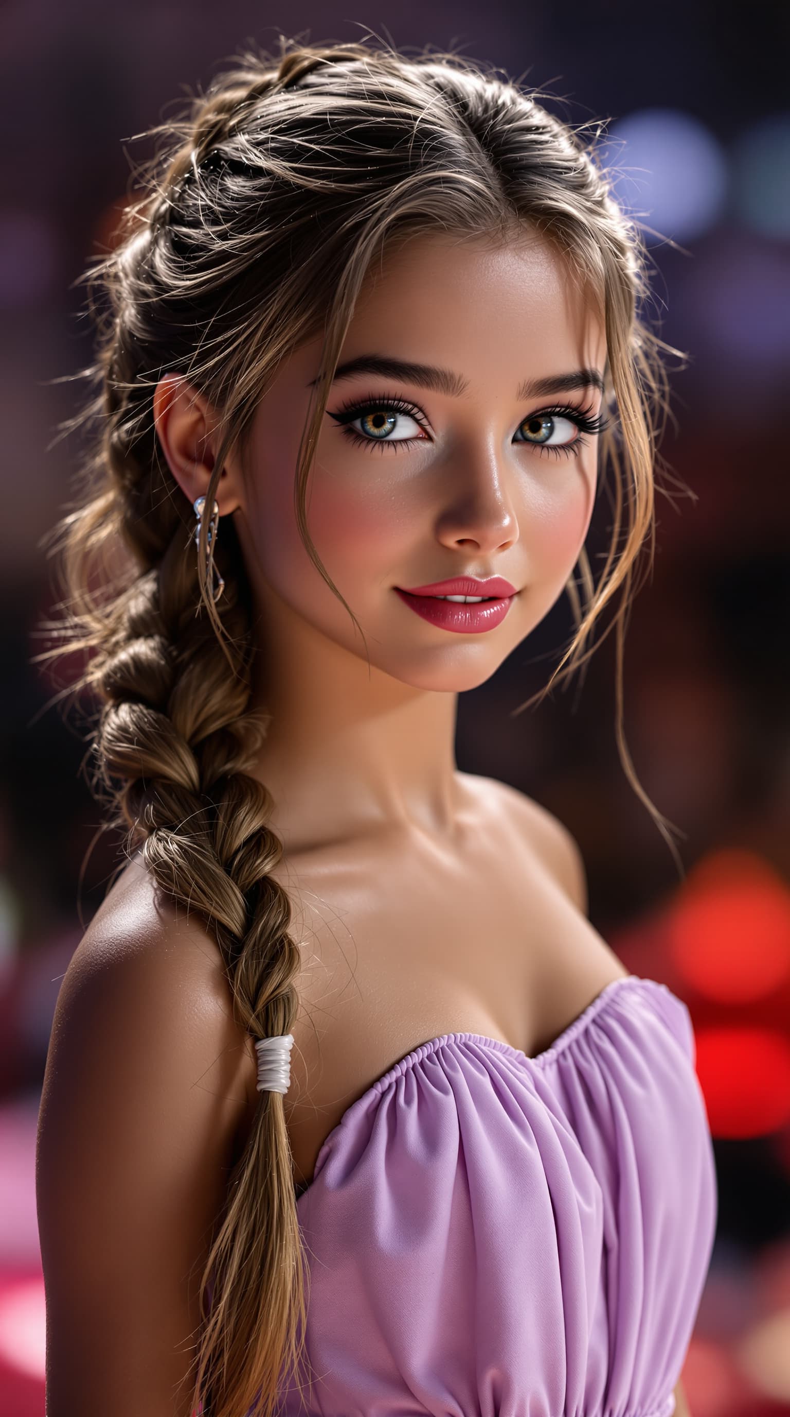 AI generated: A stunning professional photograph captures the world's most beautiful tween girl, Junior Miss Ameri...